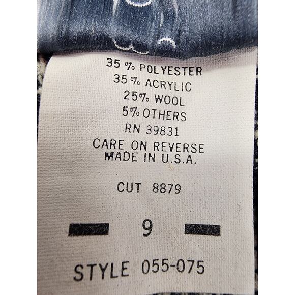 Vintage 80s My Michelle Wool Houndstooth Bow Slit Mini Skirt Size XS Gray Black - Picture 6 of 10